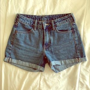 Cuffed Denim Shorts